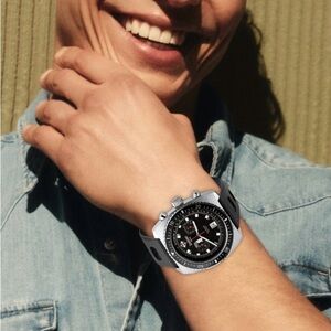 Men’s Zodiac Sea Dragon 3 Chronograph ZO2240 Strap Watch Black Dial